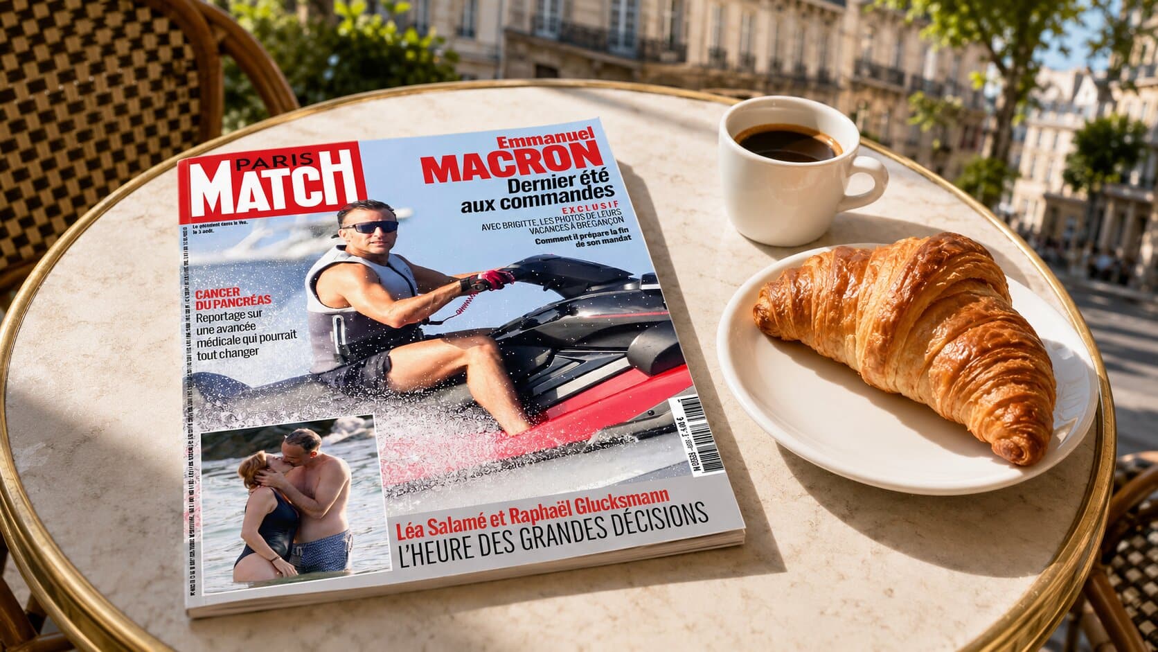 Emmanuel Macron na skuterze wodnym