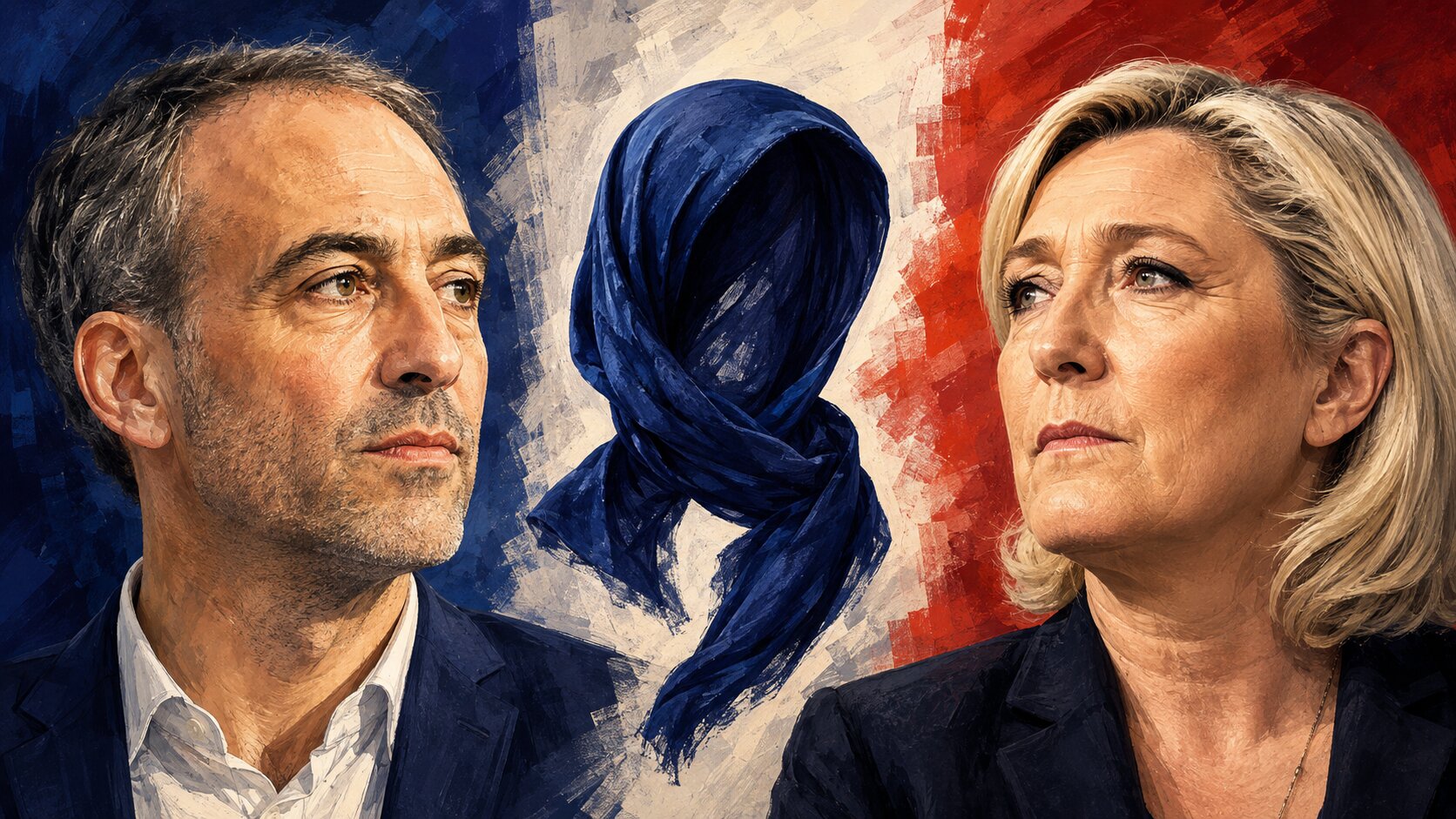 Glucksmann Le Pen chustaGlucksmann Le Pen chusta