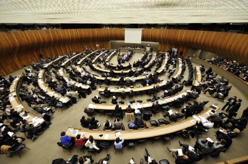 10/03/2008 - GENEVA - SUISSE - A view the participants during the High-Level Segment of the 7th session of Human Rights Council . Photo UN / Jean-Marc FERRE