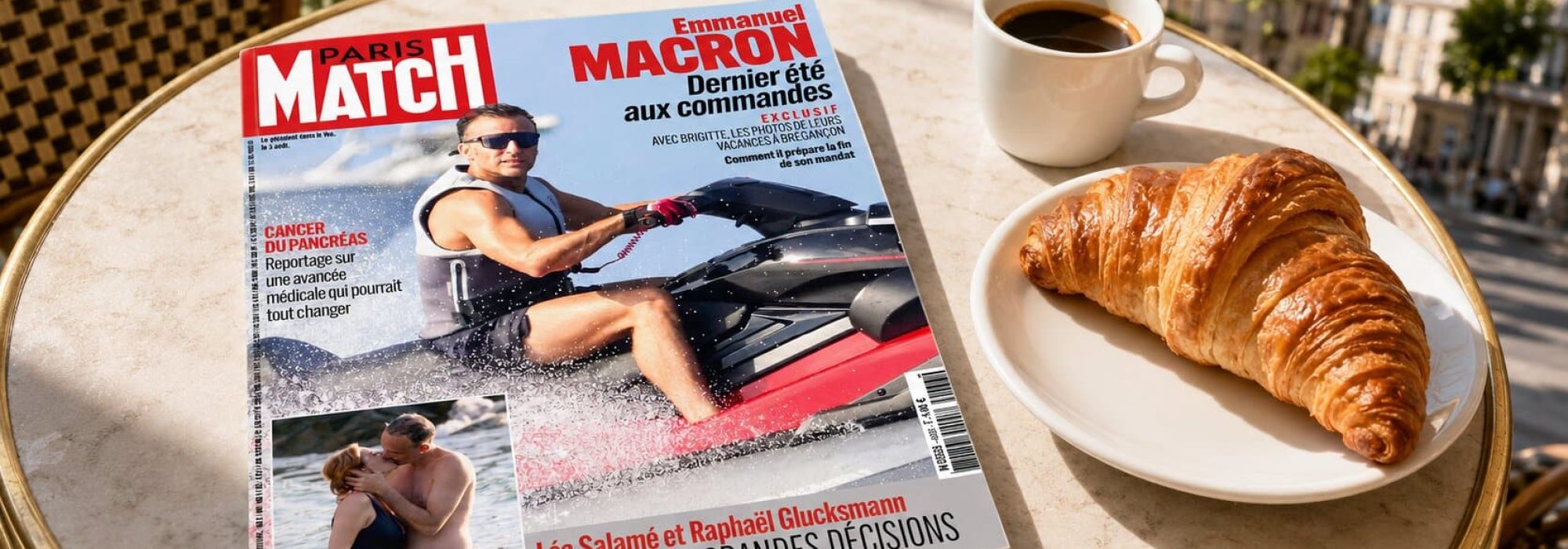 Emmanuel Macron na skuterze wodnym