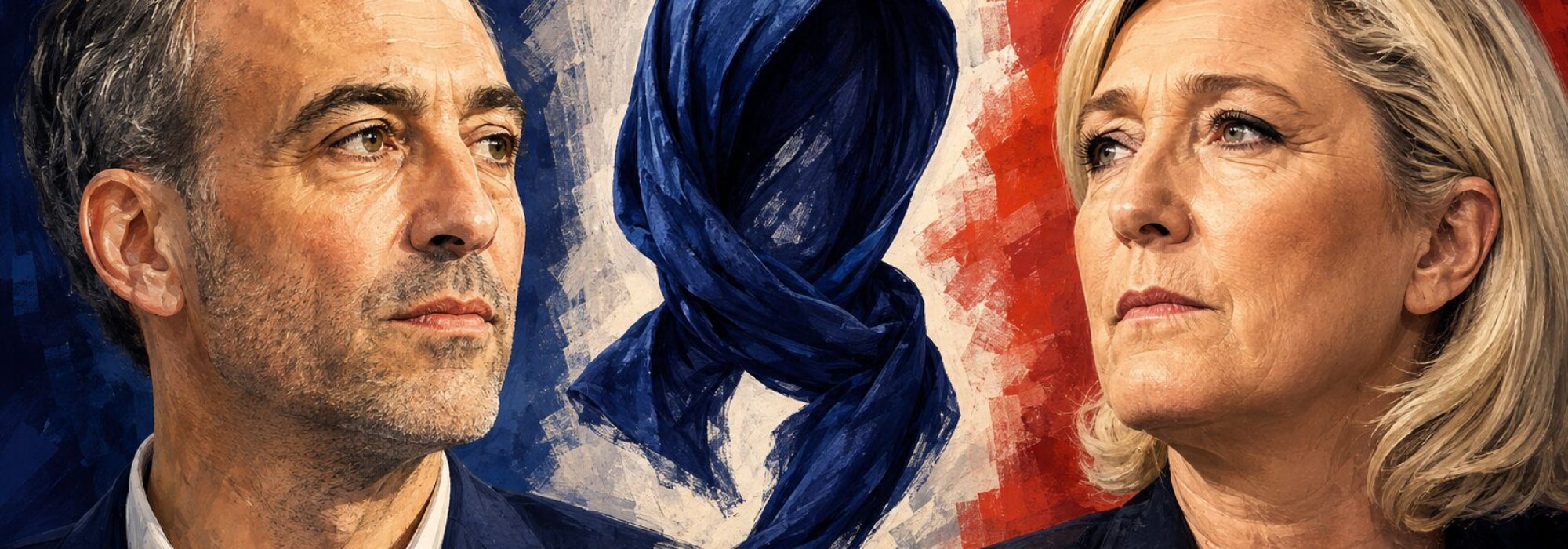 Glucksmann Le Pen chustaGlucksmann Le Pen chusta
